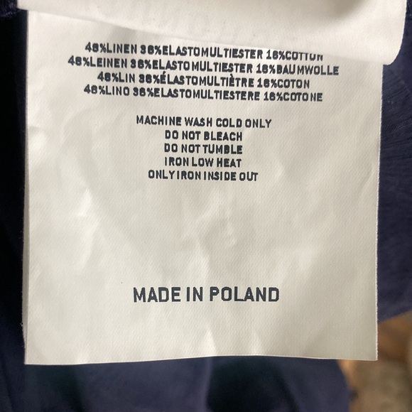 RUNDHOLZ blue linen capri pants size medium - Picture 7 of 9